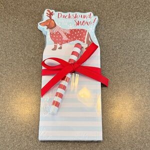 Dachshund Holiday Notepad with Pen